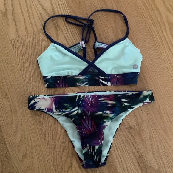 Bikini, Size US S, Used, Turquoise and purple white and pink - Picture 2 of 2